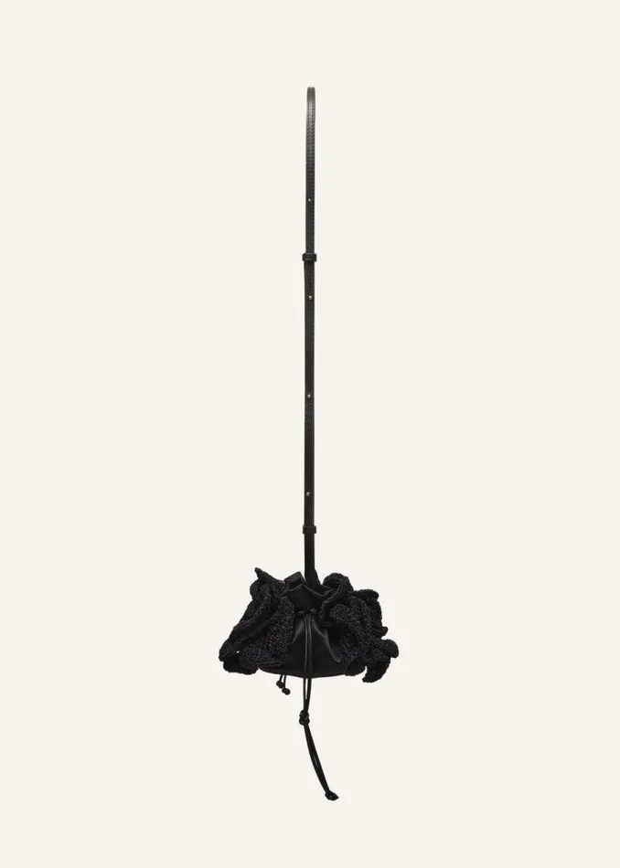 Shop Magda Butrym Handbags Small Magda Bag Beads Strap In Black Crochet Shop Magda Butrym Handbags Small Magda Bag Beads Strap In Black Crochet