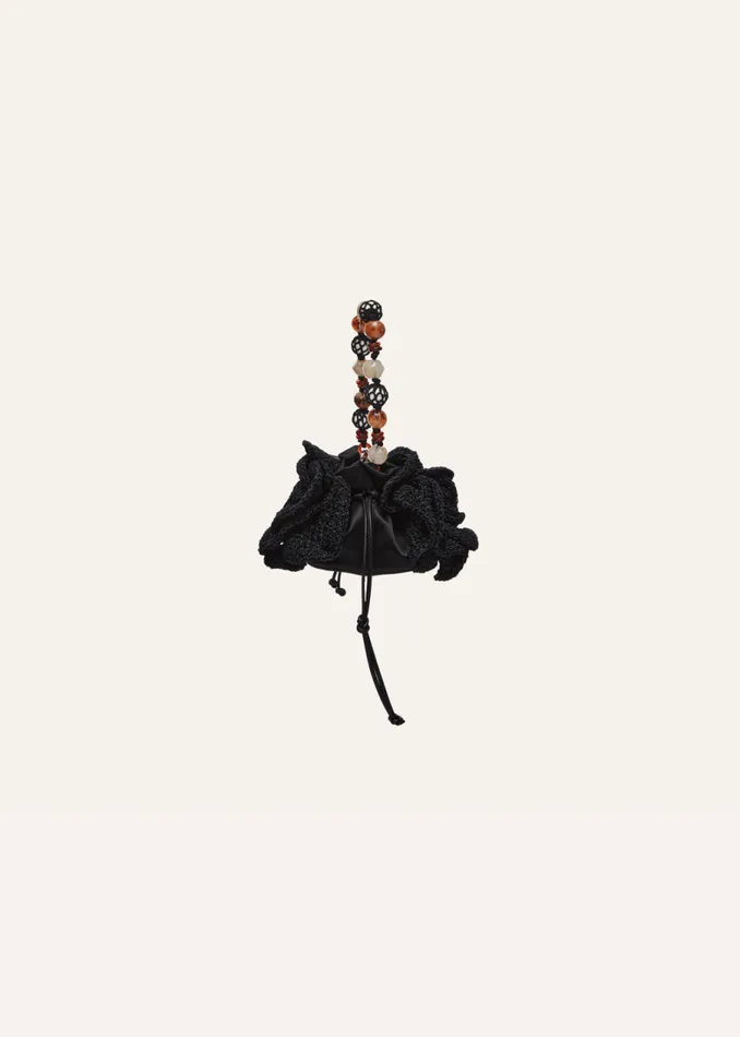 Shop Magda Butrym Handbags Small Magda Bag Beads Strap In Black Crochet Shop Magda Butrym Handbags Small Magda Bag Beads Strap In Black Crochet