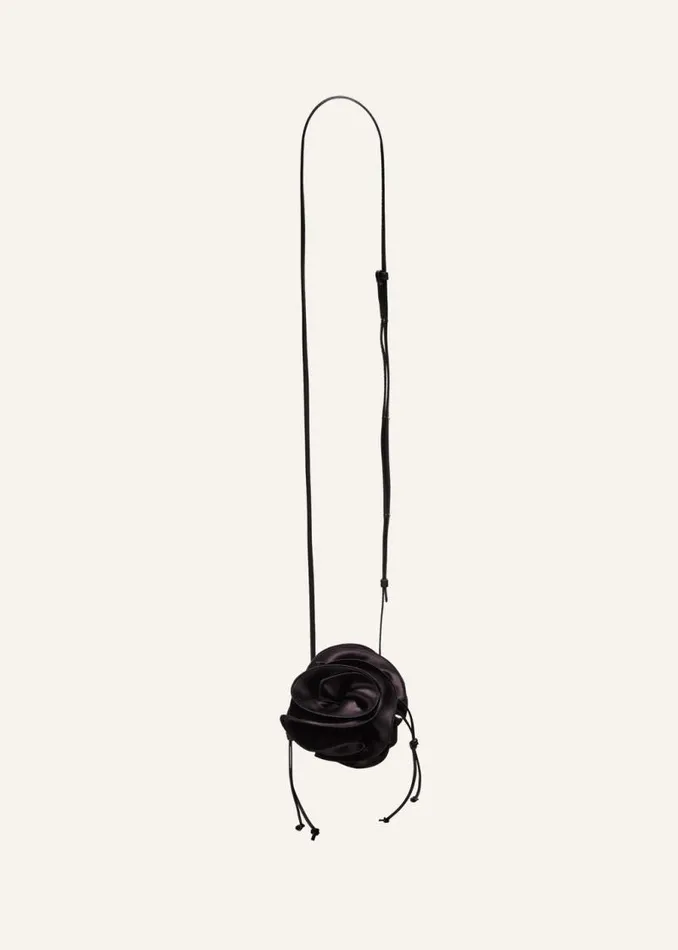Shop Magda Butrym Handbags Small Pearl Magda Bag In Black Satin Shop Magda Butrym Handbags Small Pearl Magda Bag In Black Satin