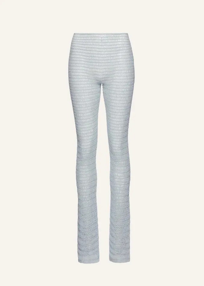 Shop Magda Butrym Handmade Crochet Pants In Light Blue