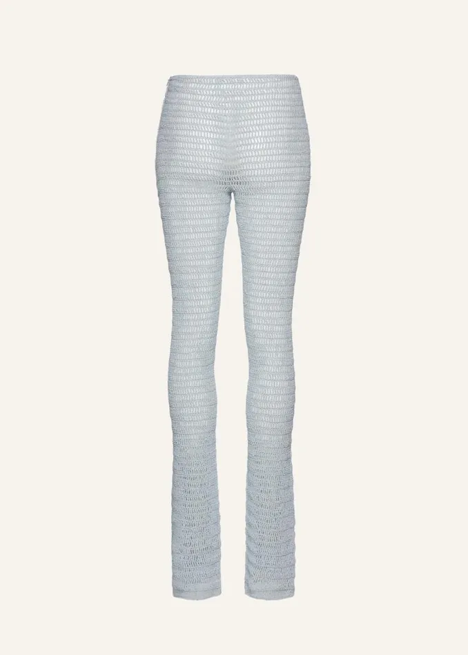 Shop Magda Butrym Handmade Crochet Pants In Light Blue Shop Magda Butrym Handmade Crochet Pants In Light Blue