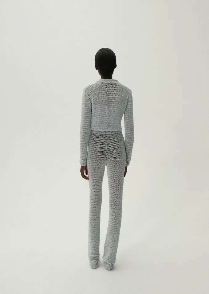 Shop Magda Butrym Handmade Crochet Pants In Light Blue Shop Magda Butrym Handmade Crochet Pants In Light Blue
