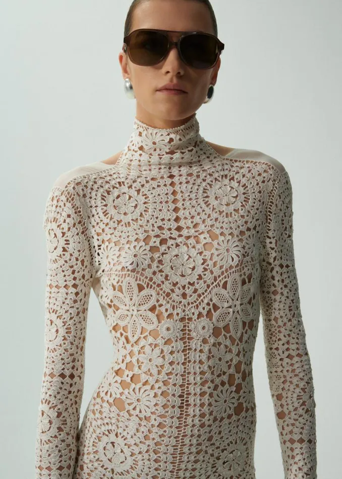 Shop Magda Butrym Handmade Koniakow Lace Jumpsuit In Cream