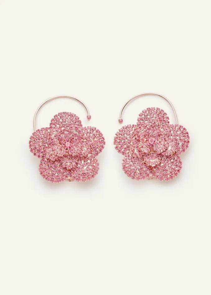 Shop Magda Butrym Jewelry Crystal Cuff Earrings Pink