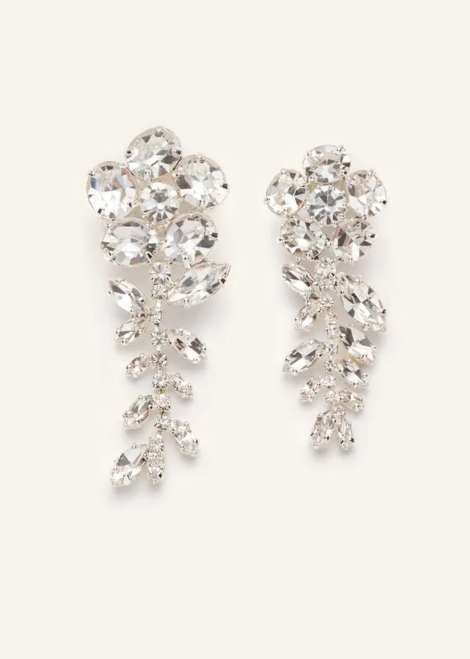 Shop Magda Butrym Jewelry Flower Drop Earrings In Silver