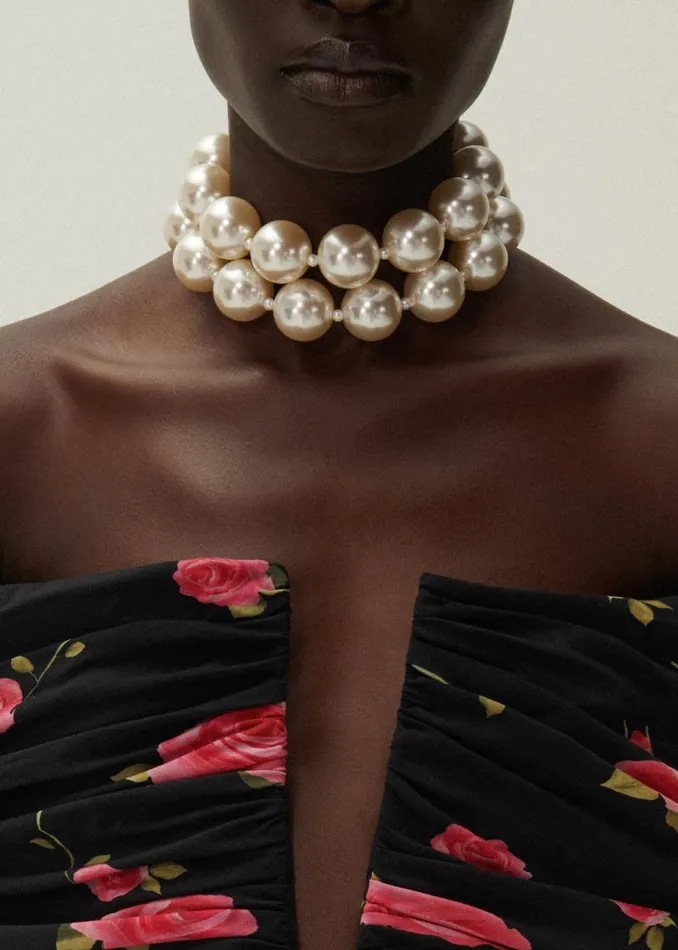 Shop Magda Butrym Jewelry Pearl Necklace In White Shop Magda Butrym Jewelry Pearl Necklace In White