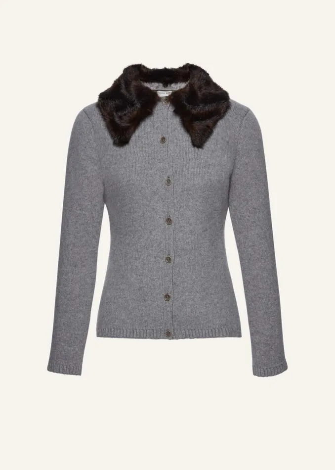 Shop Magda Butrym Knitwear Cashmere Cardigan In Light Grey