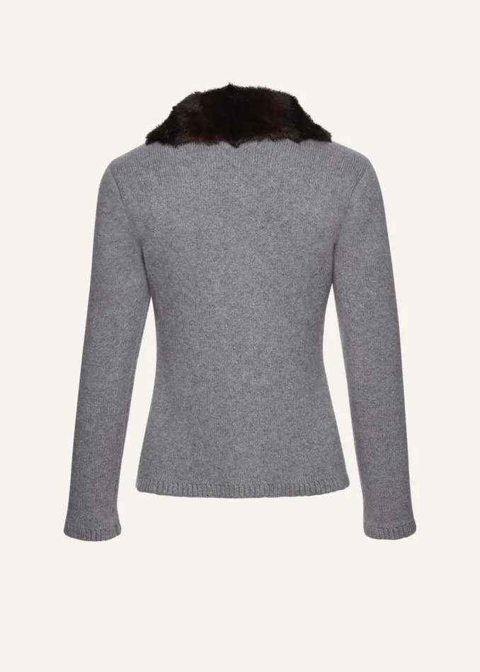 Shop Magda Butrym Knitwear Cashmere Cardigan In Light Grey Shop Magda Butrym Knitwear Cashmere Cardigan In Light Grey