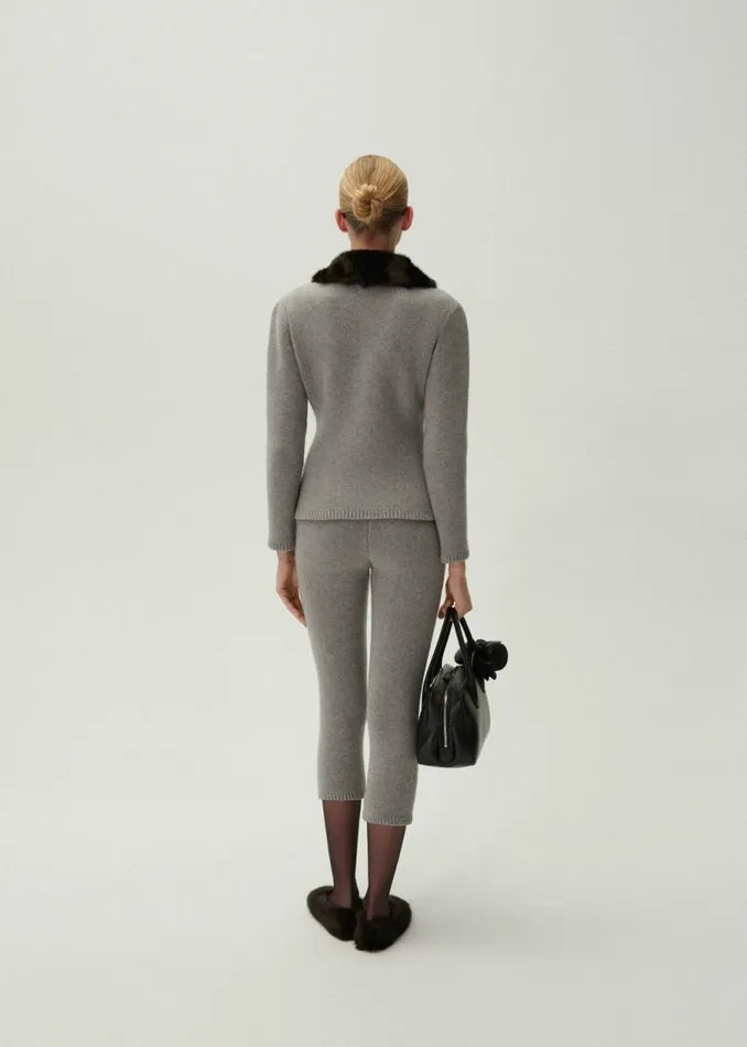 Shop Magda Butrym Knitwear Cashmere Cardigan In Light Grey Shop Magda Butrym Knitwear Cashmere Cardigan In Light Grey