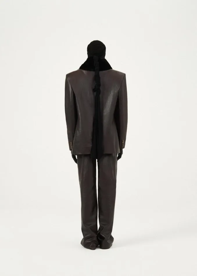 Shop Magda Butrym Leather And Shearling Wide Leg Leather Pants In Brown Shop Magda Butrym Leather And Shearling Wide Leg Leather Pants In Brown
