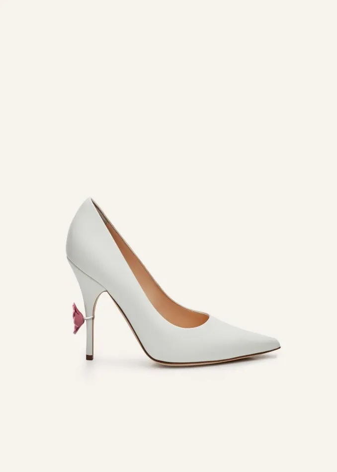 Shop Magda Butrym Shoes Rose Detail Pumps In White