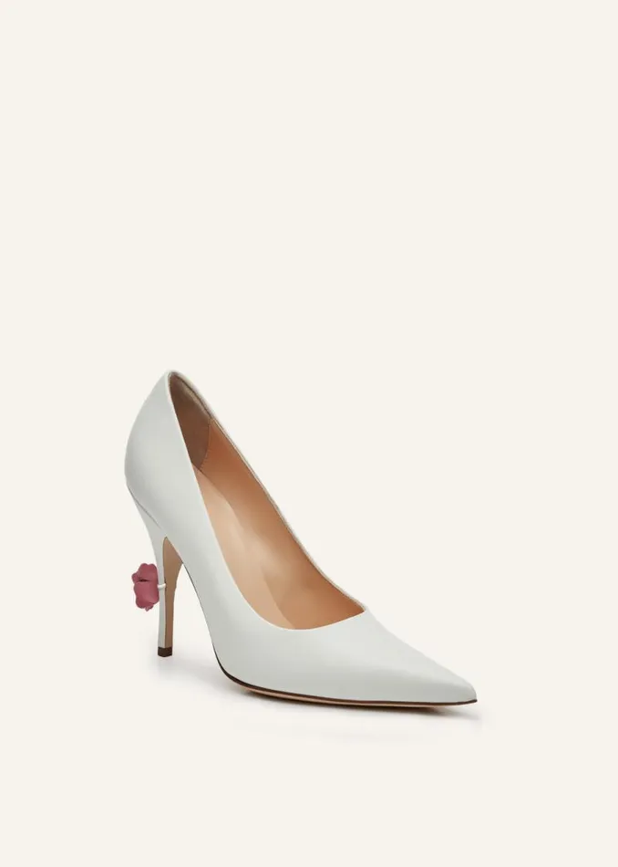 Shop Magda Butrym Shoes Rose Detail Pumps In White Shop Magda Butrym Shoes Rose Detail Pumps In White