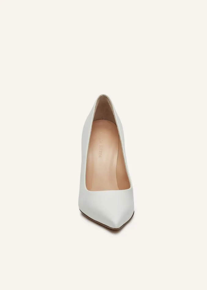 Shop Magda Butrym Shoes Rose Detail Pumps In White Shop Magda Butrym Shoes Rose Detail Pumps In White