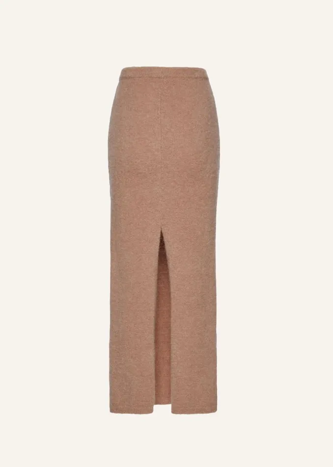 Shop Magda Butrym Skirts Mohair Midi Skirt In Caramel Shop Magda Butrym Skirts Mohair Midi Skirt In Caramel