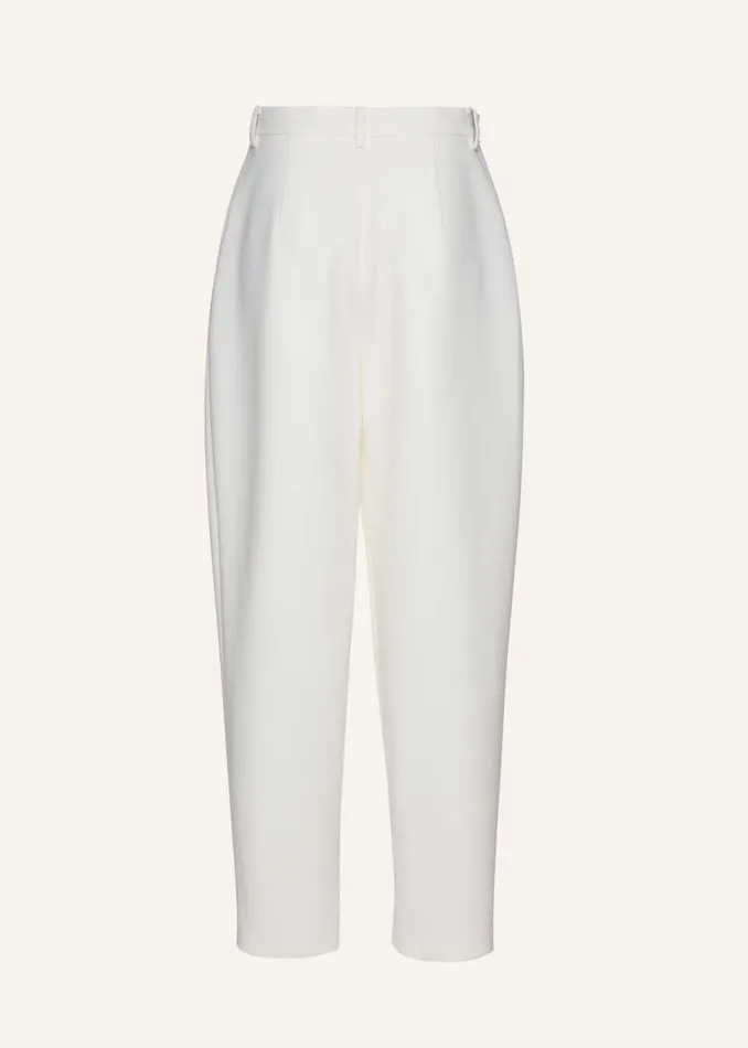 Shop Magda Butrym Tailoring And Suits Tapered Wool Trousers In Cream Shop Magda Butrym Tailoring And Suits Tapered Wool Trousers In Cream