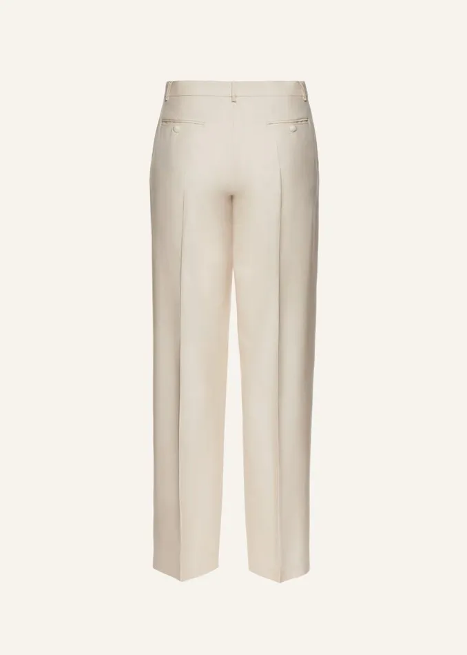 Shop Magda Butrym Tailoring And Suits Wide Leg Tailored Silk Pants In Beige Shop Magda Butrym Tailoring And Suits Wide Leg Tailored Silk Pants In Beige