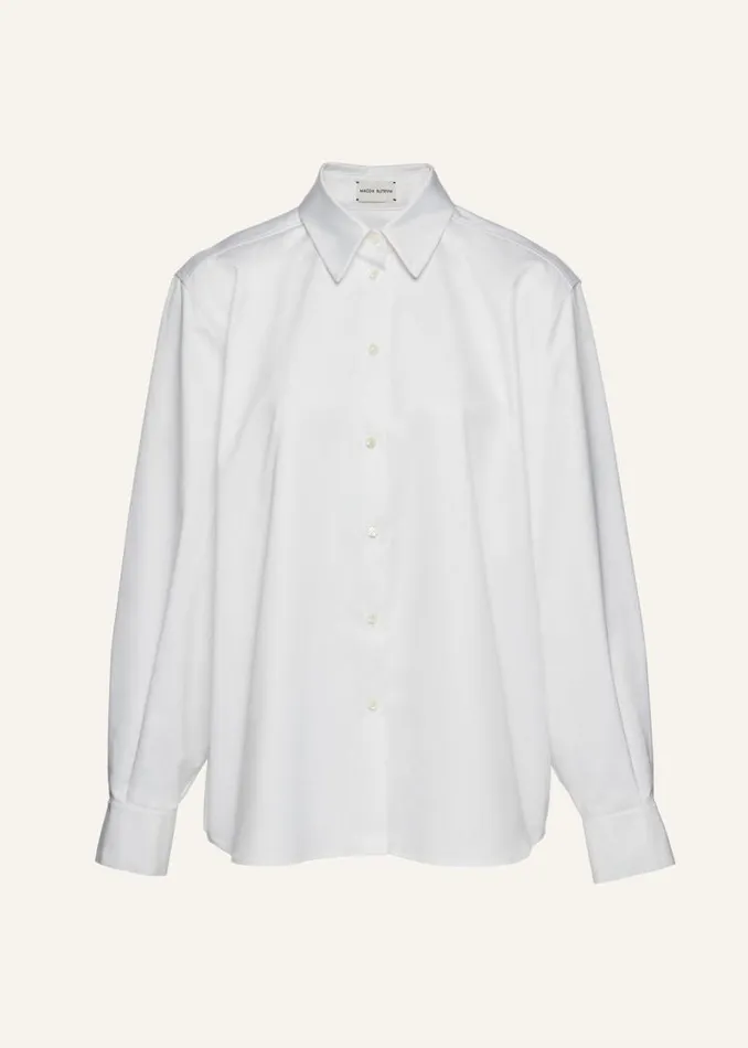 Shop Magda Butrym Tops Oversized Cotton Shirt In White