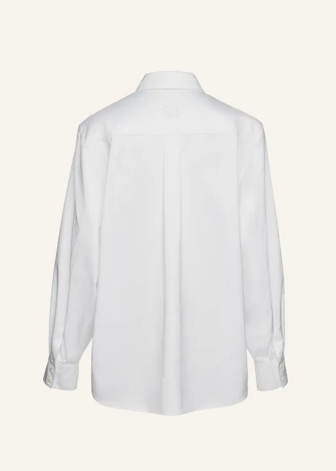 Shop Magda Butrym Tops Oversized Cotton Shirt In White Shop Magda Butrym Tops Oversized Cotton Shirt In White
