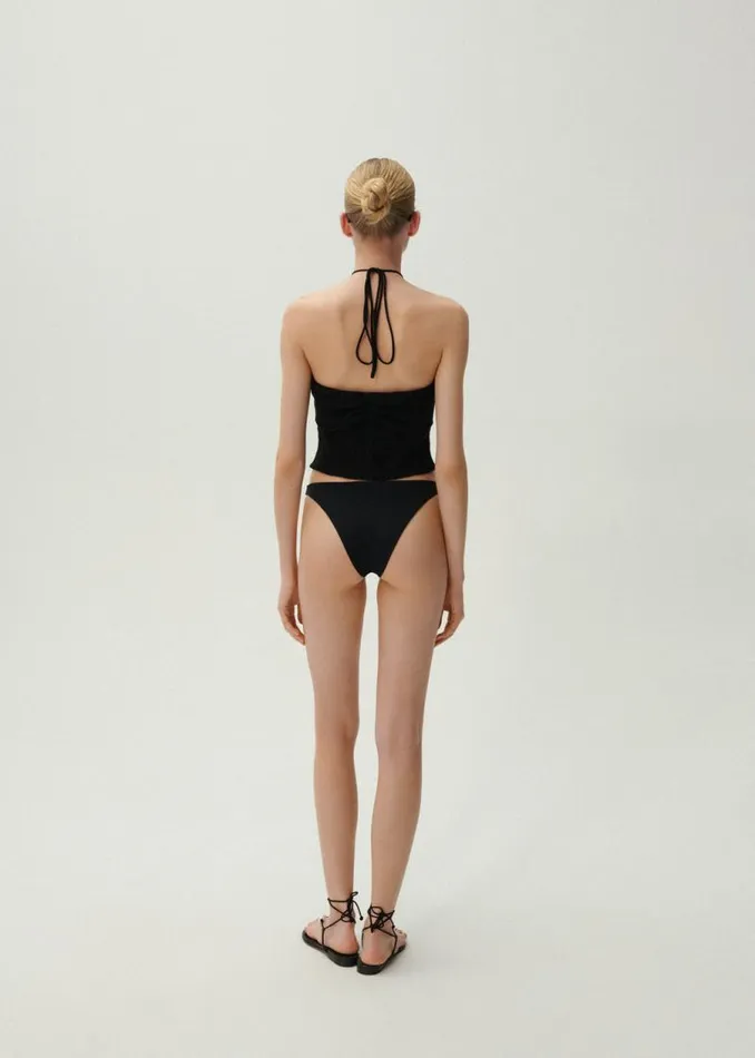 Shop Magda Butrym Tops Pearl Halterneck Tube Top In Black Shop Magda Butrym Tops Pearl Halterneck Tube Top In Black