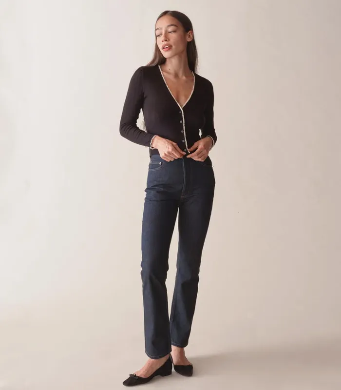 Shop PRESLEY CARDIGAN Black DEN Knitwear