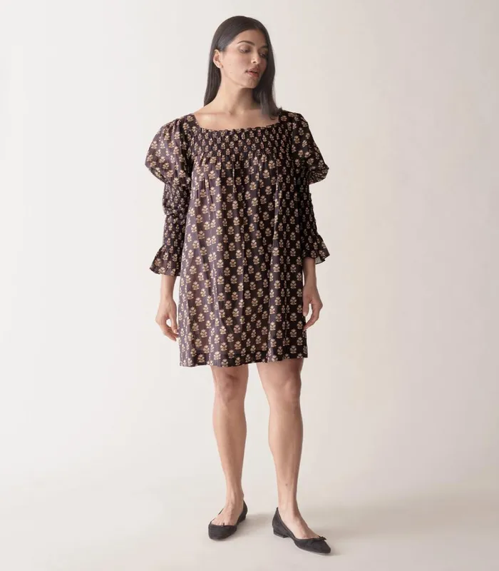 Shop SABIA DRESS Noir Meadowsweet Floral DEN Dresses