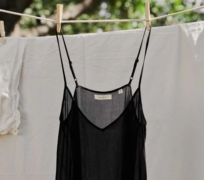 Shop SHORT DEEP VNECK SLIP Black DEN Delicates and Sleepwear