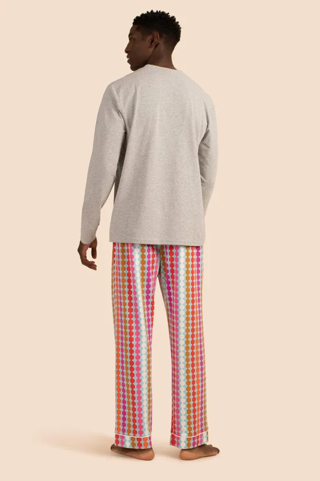 SHOP Trina Turk MEN039S SLEEPWEAR POM MEN039S LONG SLEEVE HENLEY LONG PANT PJ SET