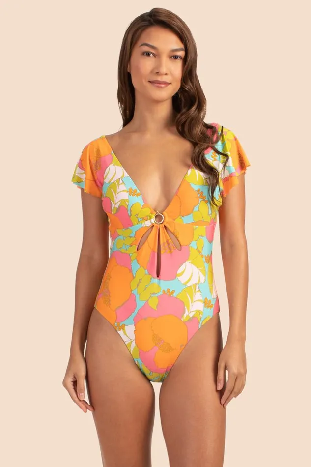 SHOP Trina Turk ONE PIECE SWIMWEAR PLAYA DE FLOR FLUTTER MAILLOT