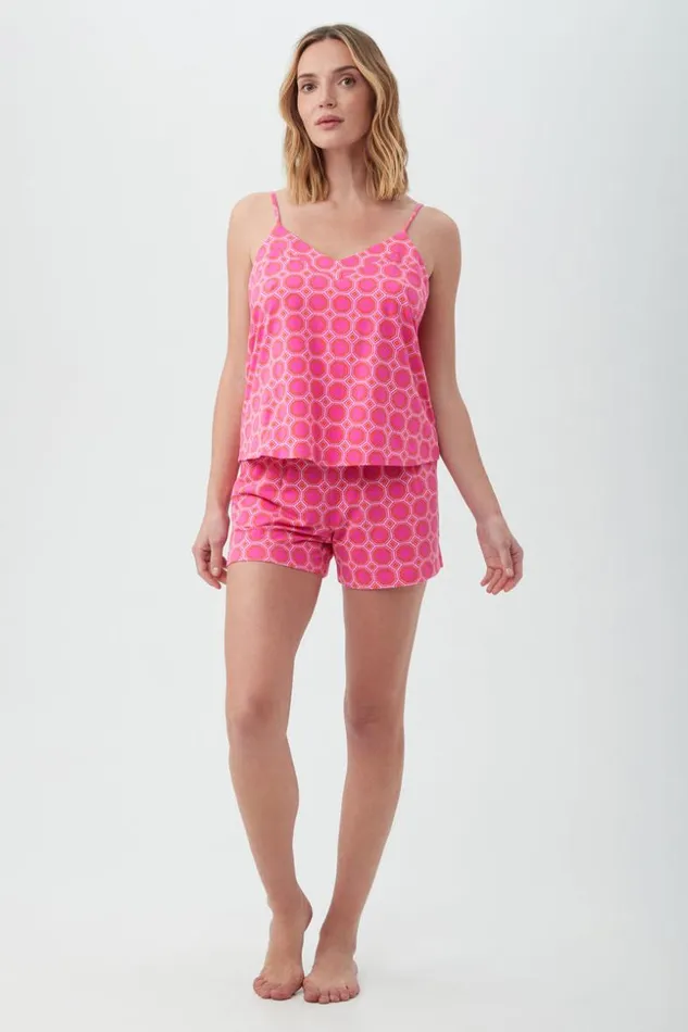 SHOP Trina Turk WOMEN039S SLEEPWEAR GEO HEX WOMEN039S CAMI TANK SHORTY JERSEY PJ SET
