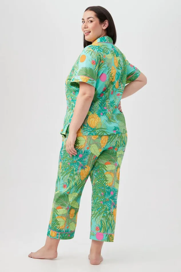 SHOP Trina Turk WOMEN039S SLEEPWEAR GOING BANANAS WOMEN039S SHORT SLEEVE CROPPED PANT POPLIN PJ SET