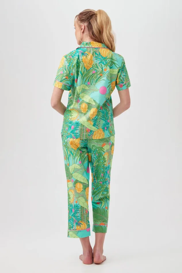 SHOP Trina Turk WOMEN039S SLEEPWEAR GOING BANANAS WOMEN039S SHORT SLEEVE CROPPED PANT POPLIN PJ SET