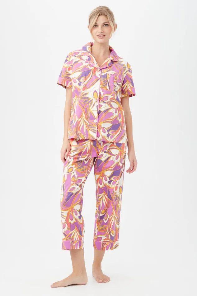 SHOP Trina Turk WOMEN039S SLEEPWEAR SENEGAL GARDEN WOMEN039S SHORT SLEEVE CROPPED PANT JERSEY PJ SET SHOP Trina Turk WOMEN039S SLEEPWEAR SENEGAL GARDEN WOMEN039S SHORT SLEEVE CROPPED PANT JERSEY PJ SET