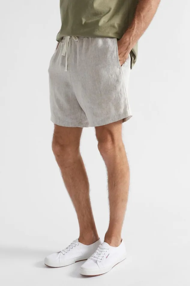 Shorts Man Seed Heritage Linen Short Ecru Crossdye