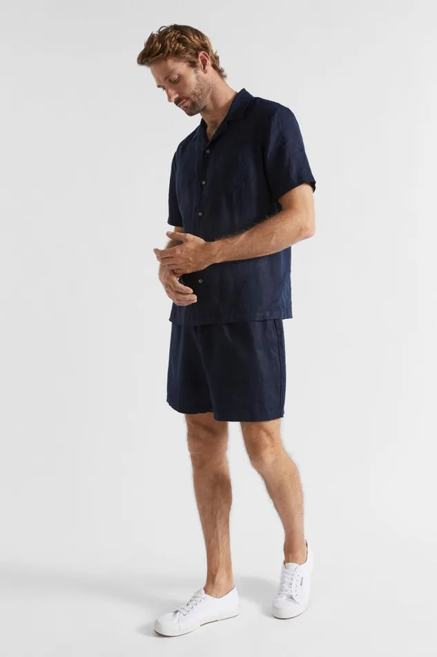 Shorts Man Seed Heritage Linen Short Midnight Blue