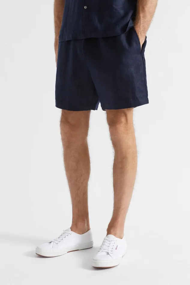 Shorts Man Seed Heritage Linen Short Midnight Blue