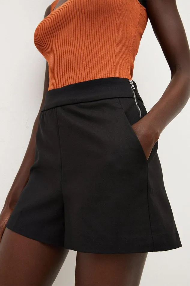 Shorts Women Karen Millen Essential Techno Woven Short Black