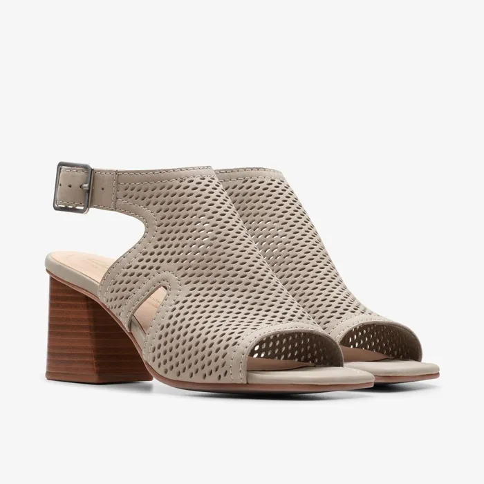 Siara 65 Flow Stone Nubuck Women Clarks Sandals and Flip Flops