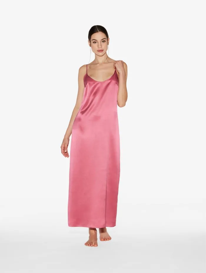 Silk Long Slip Dress In Wild Orchid Sleepwear La Perla Slips and Dresses