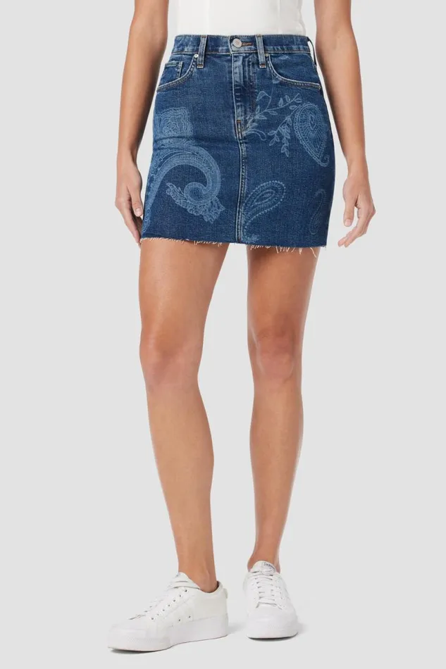 Skirts Women Hudson Jeans Viper Mini Skirt Indigo Paisley