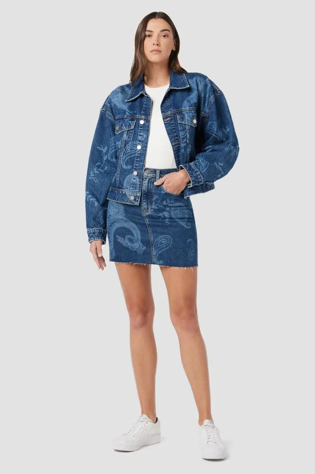 Skirts Women Hudson Jeans Viper Mini Skirt Indigo Paisley Skirts Women Hudson Jeans Viper Mini Skirt Indigo Paisley