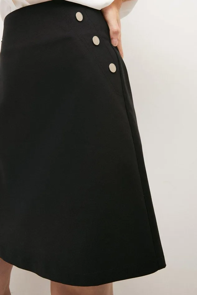 Skirts Women Karen Millen Tall Essential Techno Woven Skirt Black