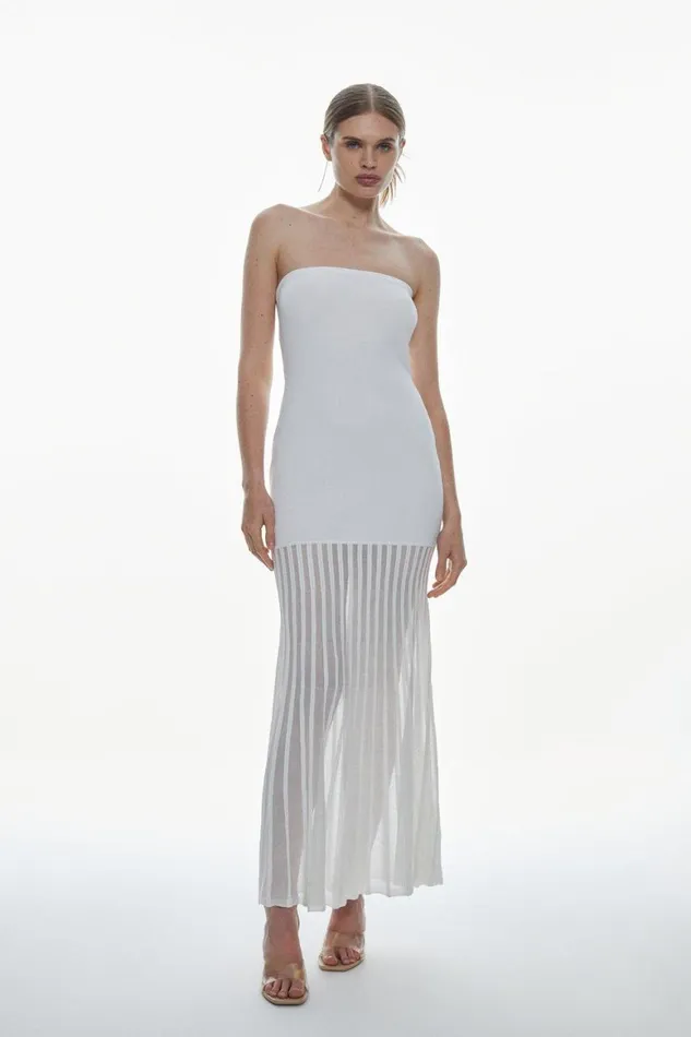 Skirts Women Karen Millen Viscose Blend Sheer Knit Bandeau Pleated Skirt Midaxi Dress Cream Skirts Women Karen Millen Viscose Blend Sheer Knit Bandeau Pleated Skirt Midaxi Dress Cream
