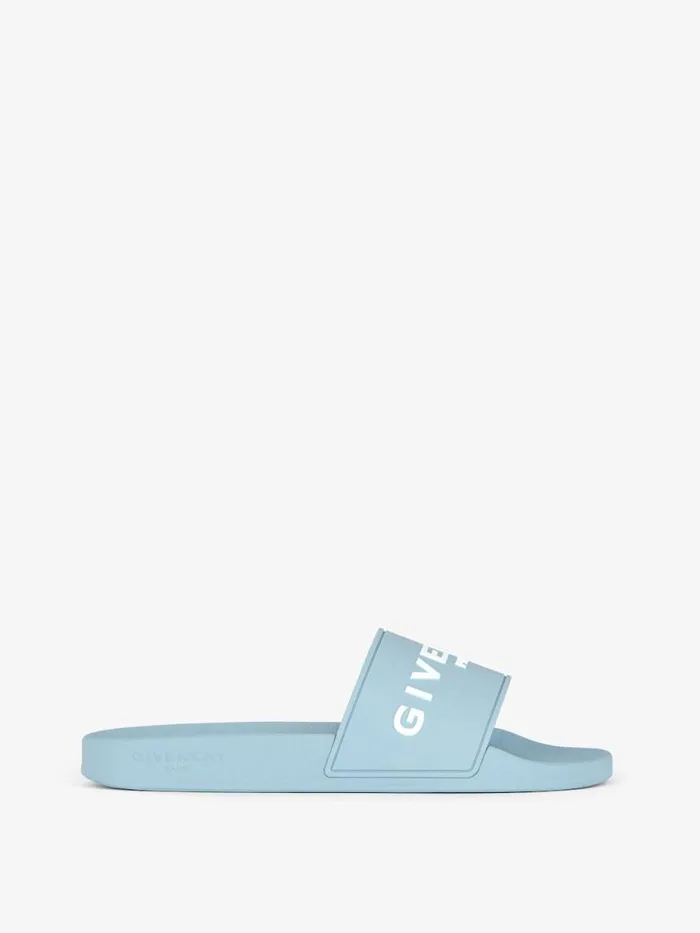 Slide Flat Sandals In Rubber Sky Blue Men Givenchy Slides and Sandals