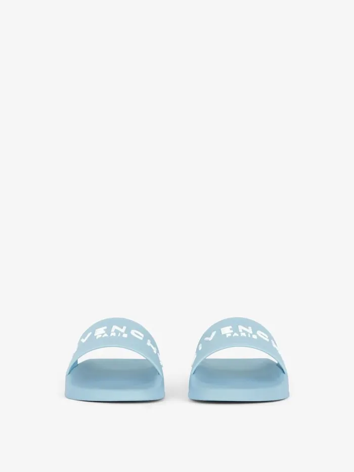 Slide Flat Sandals In Rubber Sky Blue Men Givenchy Slides and Sandals