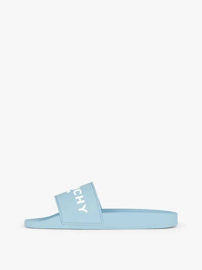Slide Flat Sandals In Rubber Sky Blue Men Givenchy Slides and Sandals