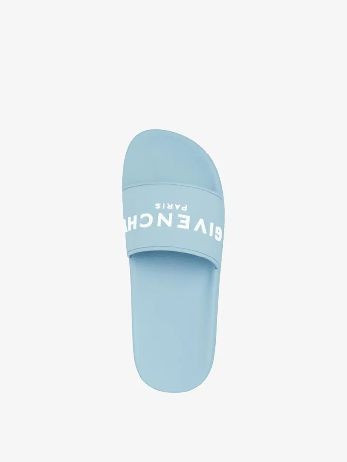 Slide Flat Sandals In Rubber Sky Blue Men Givenchy Slides and Sandals