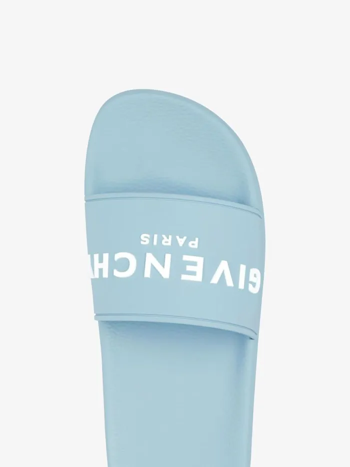 Slide Flat Sandals In Rubber Sky Blue Men Givenchy Slides and Sandals