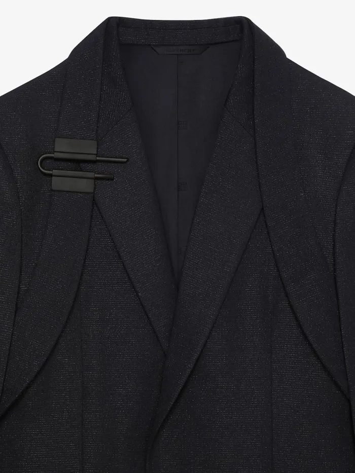 Slim Fit Jacket In Wool And Lurex With ULock Harness Black Men Givenchy Coats and Jackets