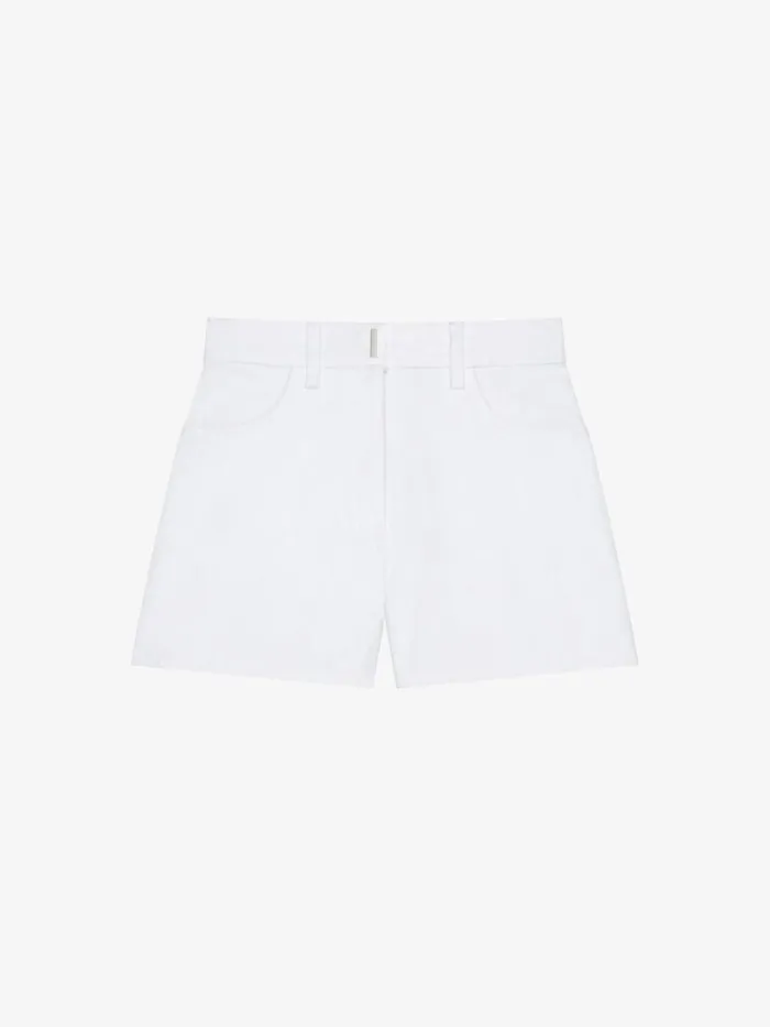 Slim Fit Shorts In Denim White Women Givenchy Pants and Shorts