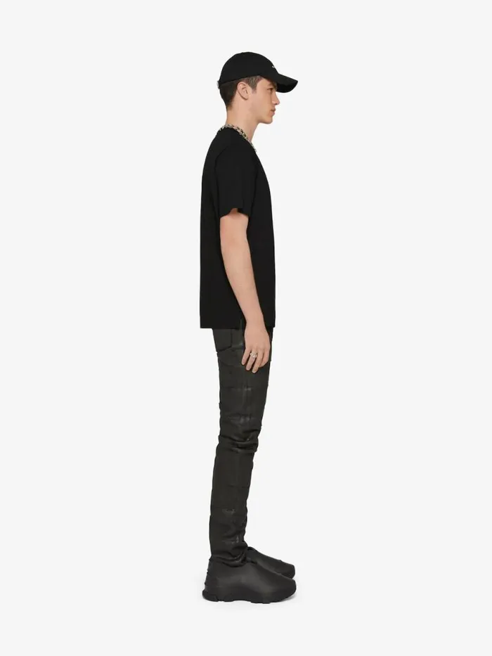 Slim Fit TShirt In Cotton With 4g Embroidery Black Men Givenchy TShirts